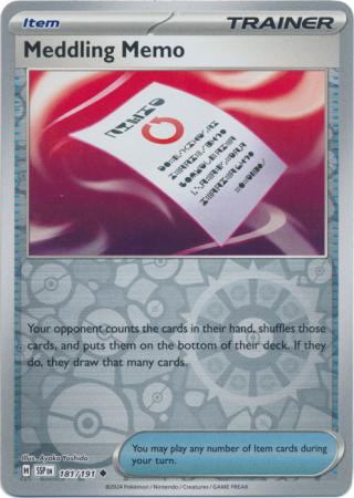 Meddling Memo #181 Reverse Holo